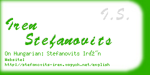 iren stefanovits business card